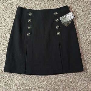 Etcetera Lined Skirt Womens Size 4 Pleated Decorative Buttons Black / M-12